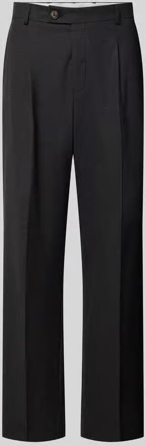 ANNARR straight fit stoffen broek met bandplooien