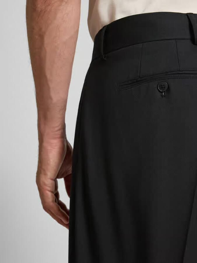 ANNARR Straight leg stoffen broek met bandplooien model 'FELL'