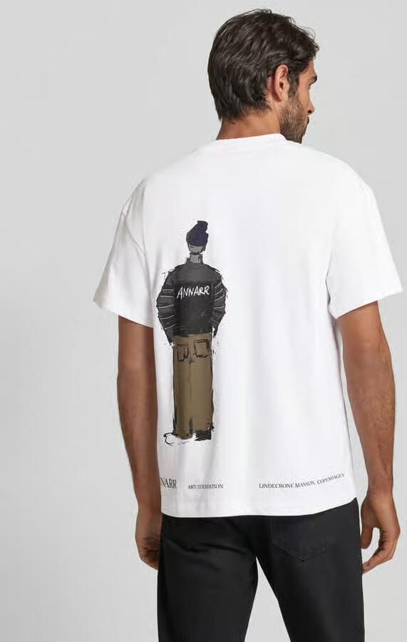 ANNARR T-shirt met labelprint model 'RAVI'
