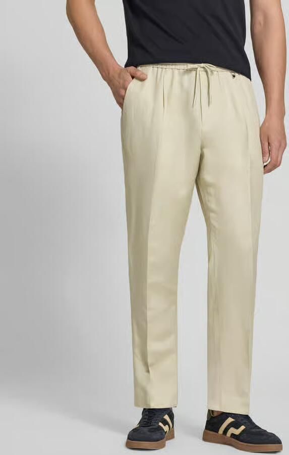 Antony Morato regular fit broek van mix van linnen en viscose model 'NEIL' - Foto 3