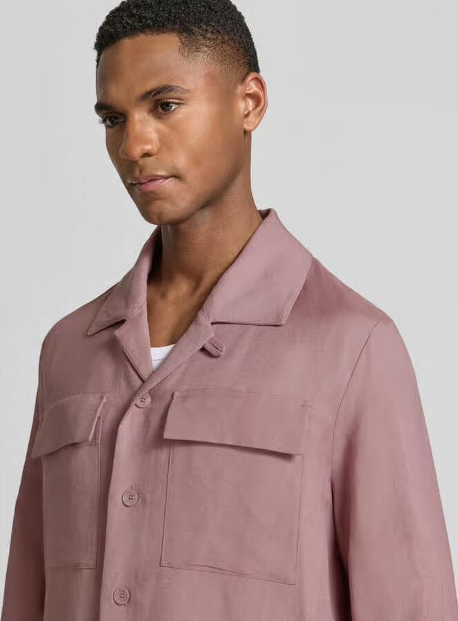 Antony Morato Regular fit overhemdjack van mix van linnen en viscose