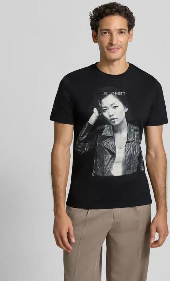 Antony Morato Regular fit t-shirt van pure escorial-wol - Foto 2