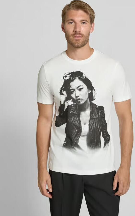 Antony Morato Regular fit t-shirt van pure escorial-wol - Foto 3
