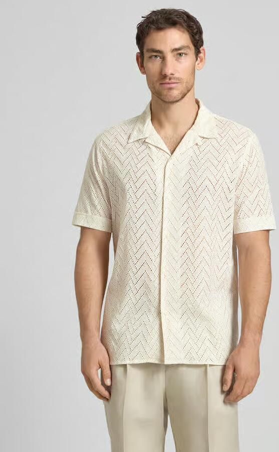 Antony Morato relaxed fit vrijetijdsoverhemd met gaatjesmotief model 'Honolulu' - Foto 2