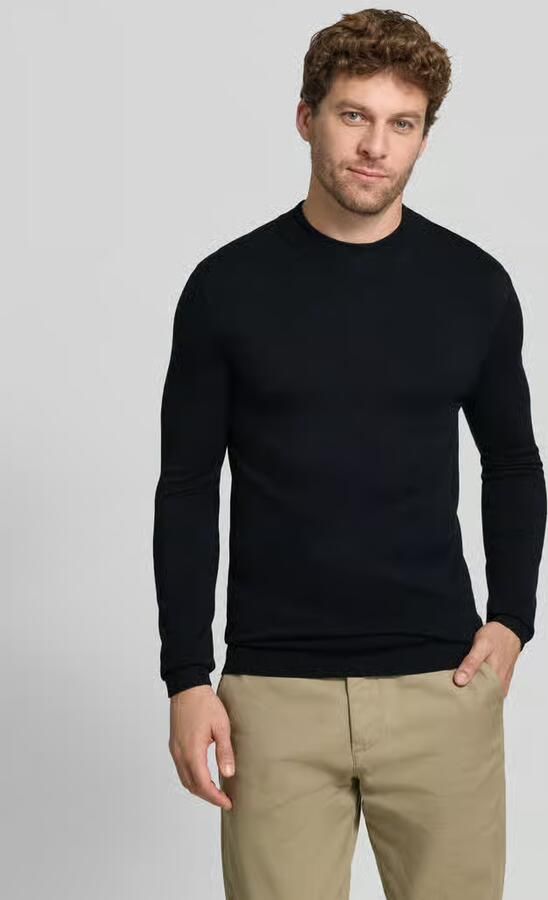Antony Morato slim fit gebreide trui van viscosemix met opstaande kraag - Foto 3