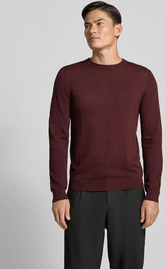 Antony Morato Slim fit pullover van viscosemix met structuurmotief - Foto 3