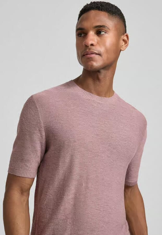 Antony Morato slim fit T-shirt van linnenmix in tricotlook