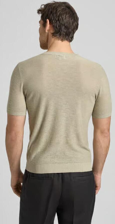 Antony Morato T-shirt van mix van linnen en viscose met ronde hals