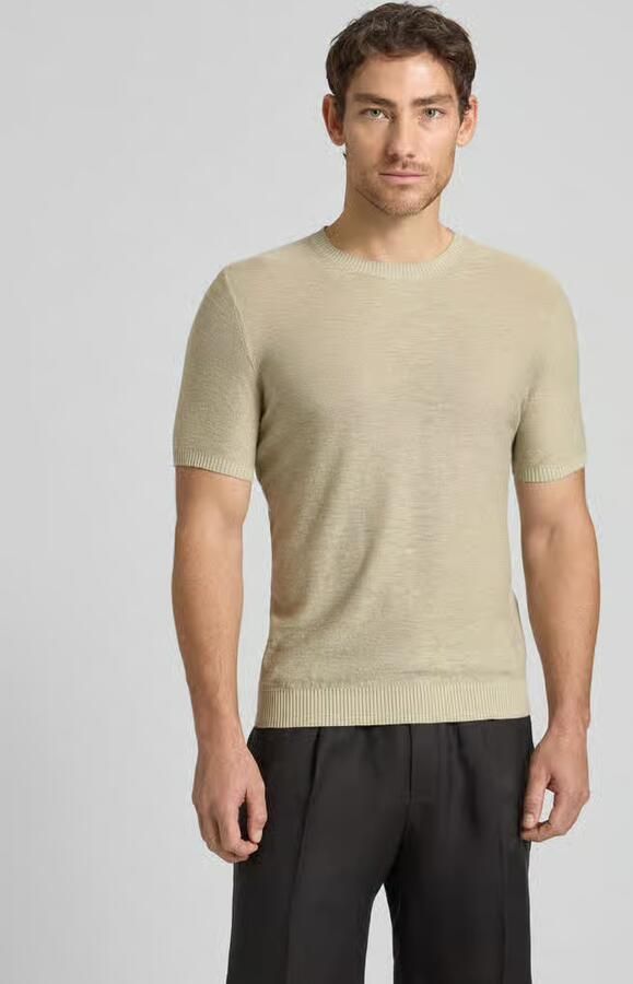 Antony Morato T-shirt van mix van linnen en viscose met ronde hals - Foto 5