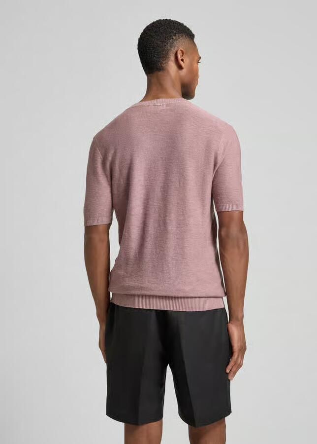 Antony Morato slim fit T-shirt van linnenmix in tricotlook