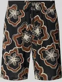 Antony Morato straight fit korte broek met all-over bloemenmotief stitching