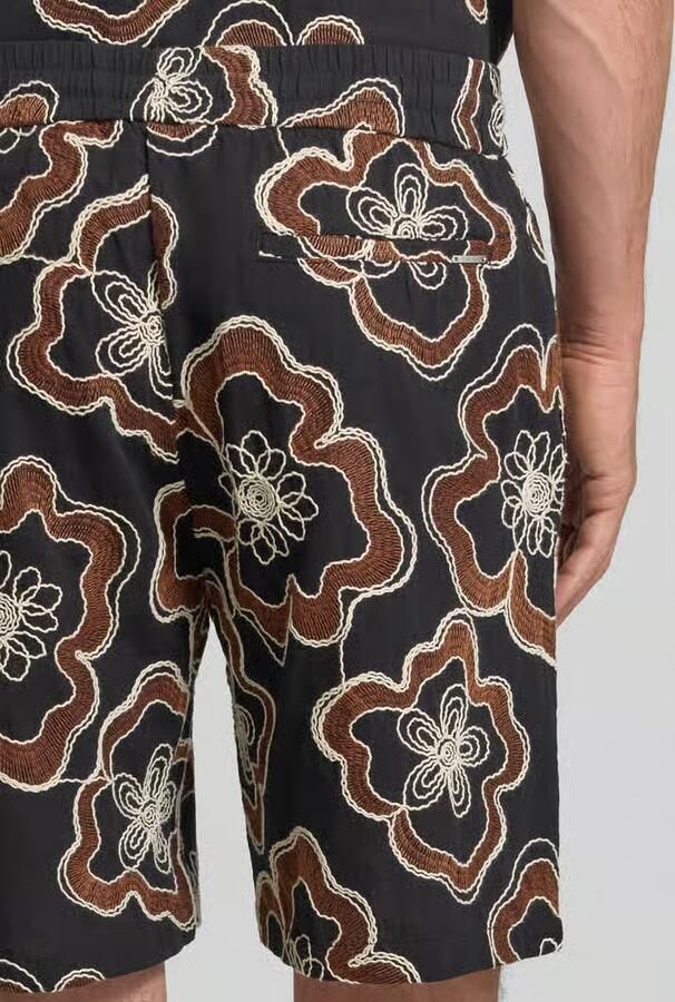 Antony Morato straight fit korte broek met all-over bloemenmotief stitching