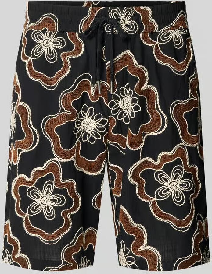 Antony Morato straight fit korte broek met all-over bloemenmotief stitching - Foto 2