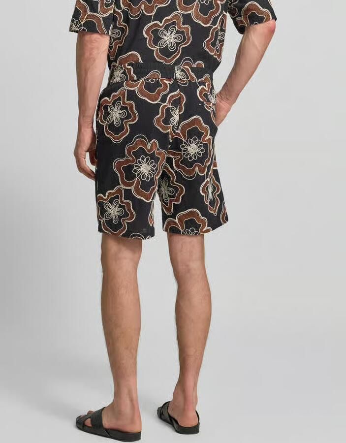 Antony Morato straight fit korte broek met all-over bloemenmotief stitching - Foto 2
