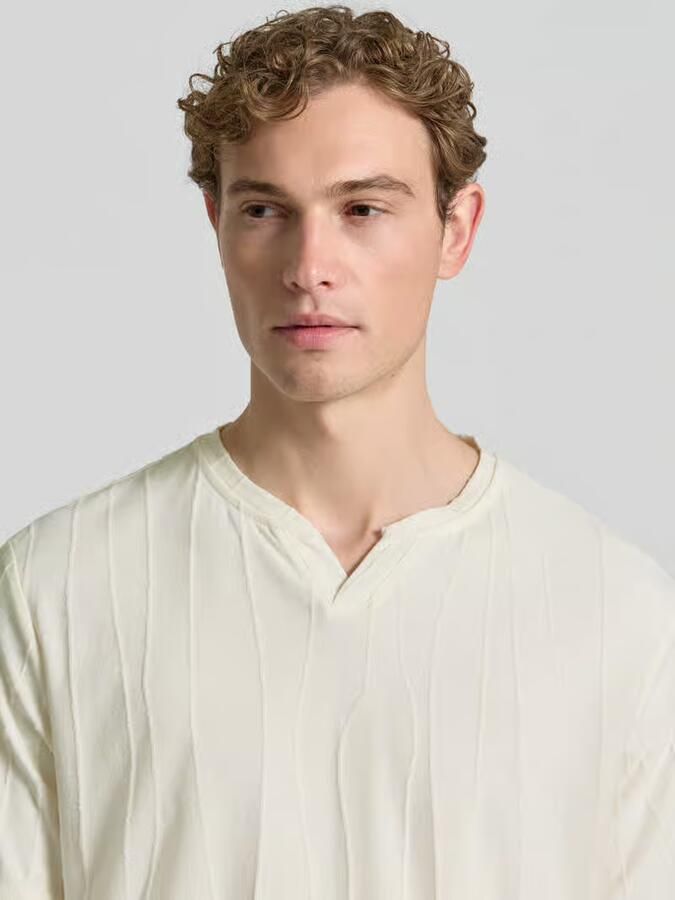 Antony Morato T-shirt met structuurpatroon en V-hals