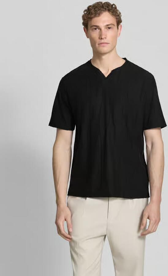 Antony Morato T-shirt met structuurpatroon en V-hals - Foto 3
