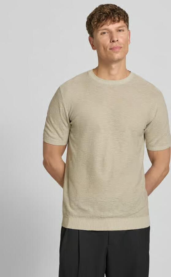 Antony Morato T-shirt van mix van linnen en viscose met ronde hals - Foto 6