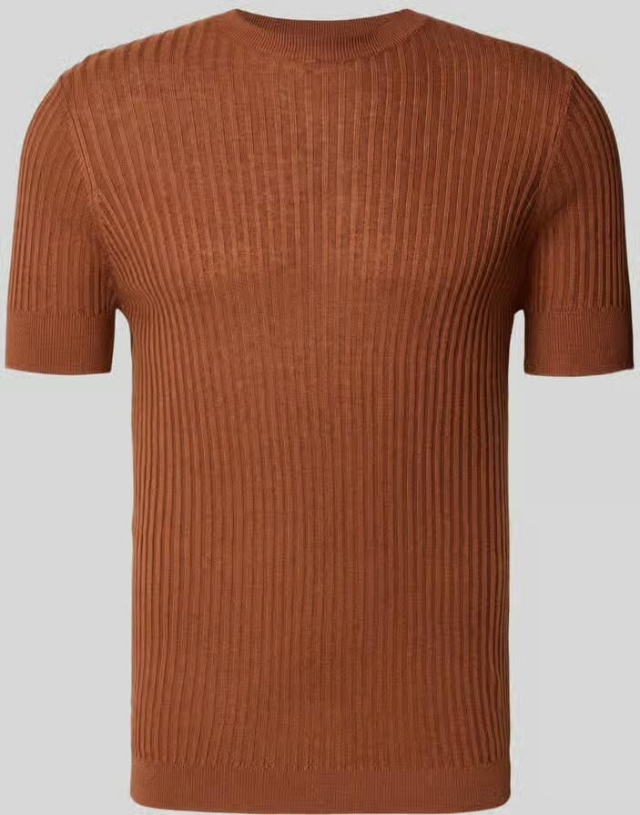 Antony Morato T-shirt van viscosemix met riblook - Foto 2