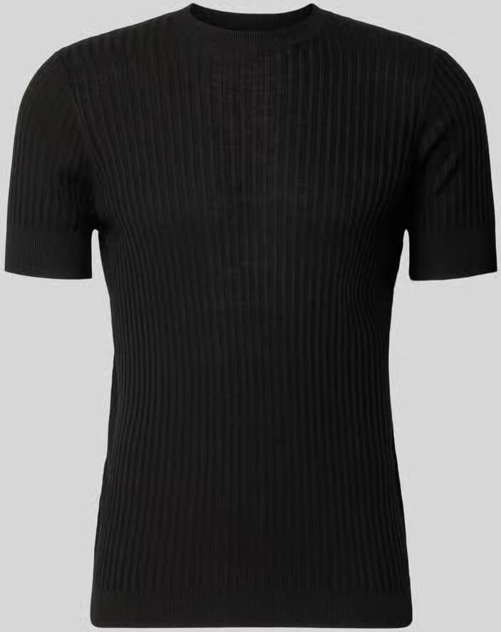 Antony Morato T-shirt van viscosemix met riblook - Foto 2