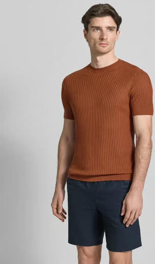 Antony Morato T-shirt van viscosemix met riblook - Foto 4