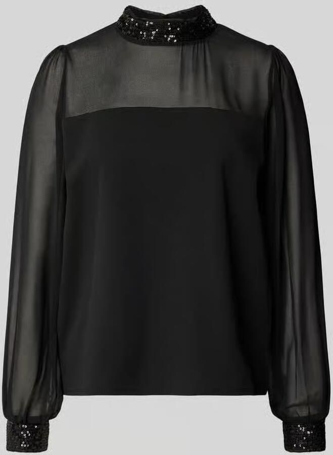 Apricot blouse met lange mouwen met pailletten