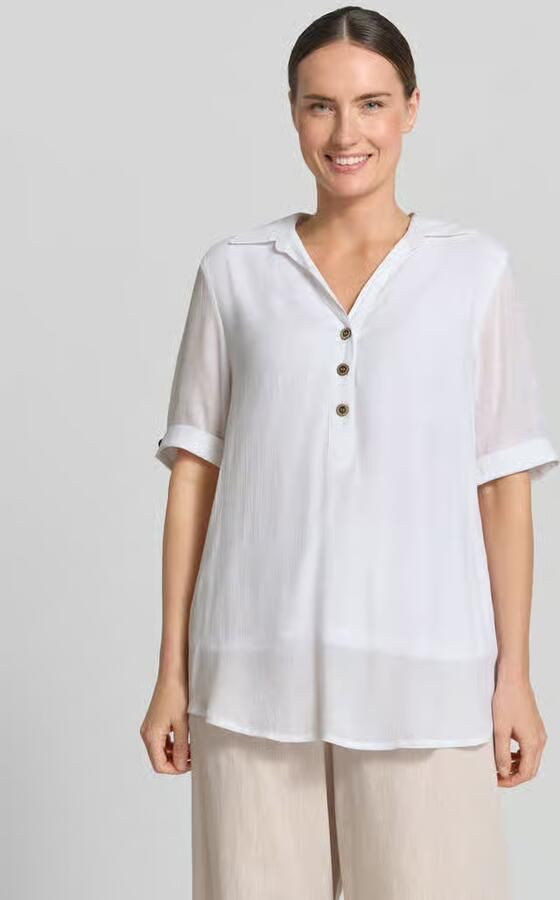 Apricot Blousenshirt met platte kraag - Foto 3