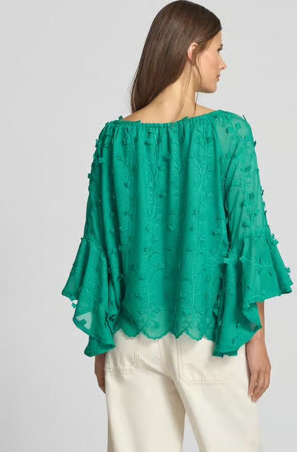 Apricot Blouseshirt met siergarnering