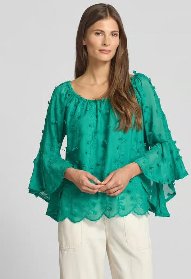 Apricot Blouseshirt met siergarnering - Foto 3