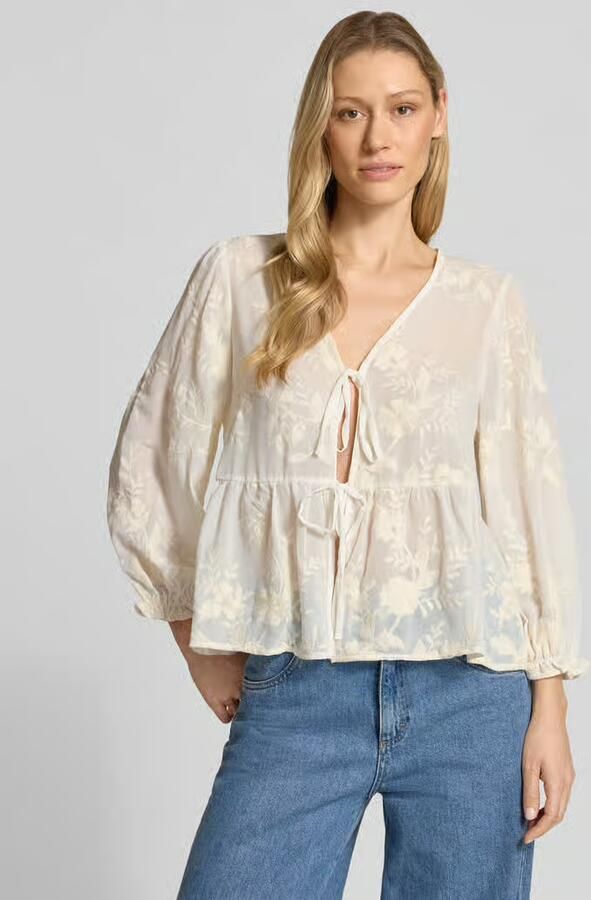 Apricot Blouseshirt met V-hals - Foto 2