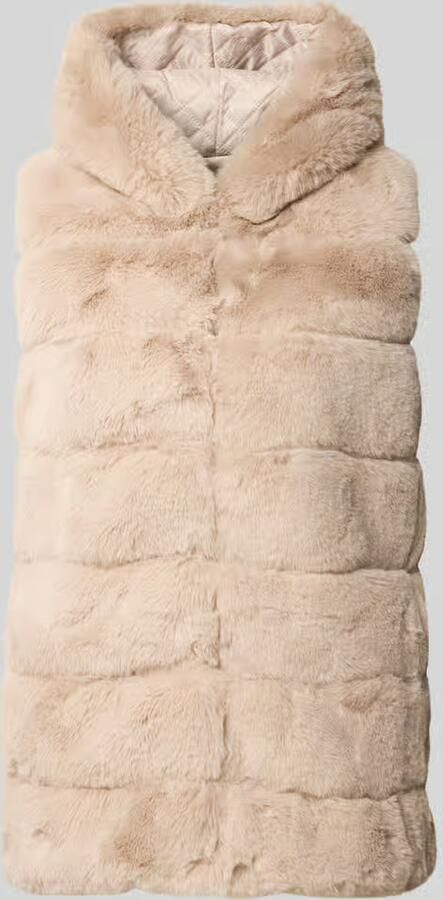 Apricot Gilet van imitatiebont met doorgestikte naden