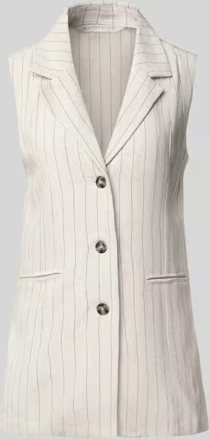 Apricot Bodywarmer van viscosemix met paspelzakken