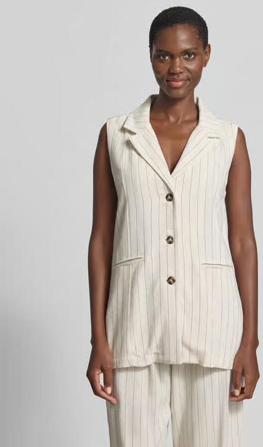 Apricot Bodywarmer van viscosemix met paspelzakken - Foto 3
