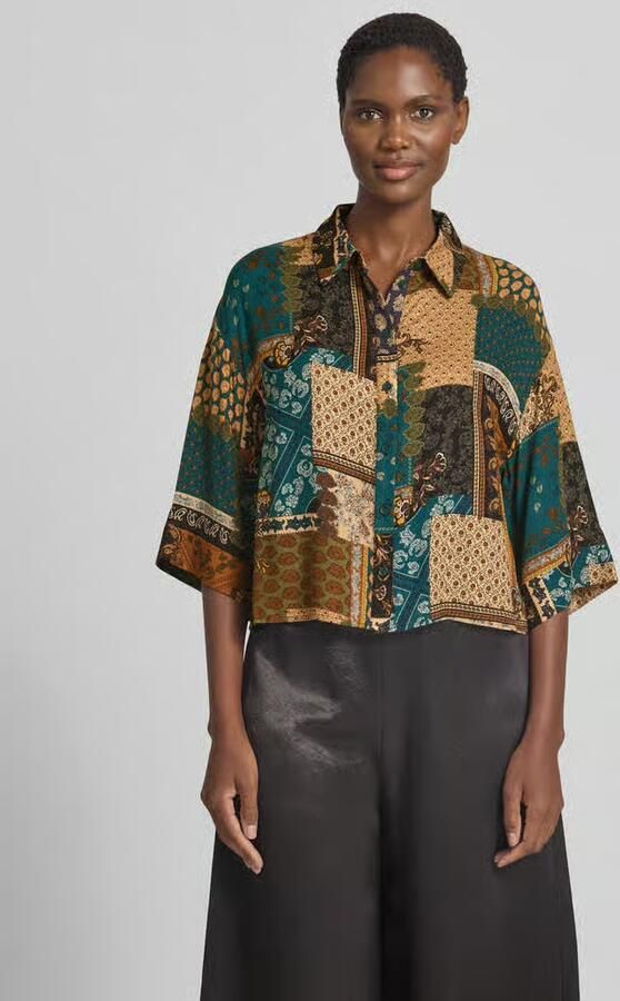 Apricot Boxy fit blouse van viscose met 3 4-mouw - Foto 3