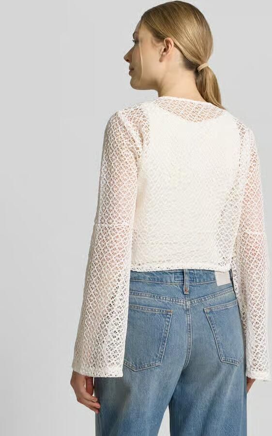 Apricot Gebreid jack met knoopdetail en trompetmouwen - Foto 4