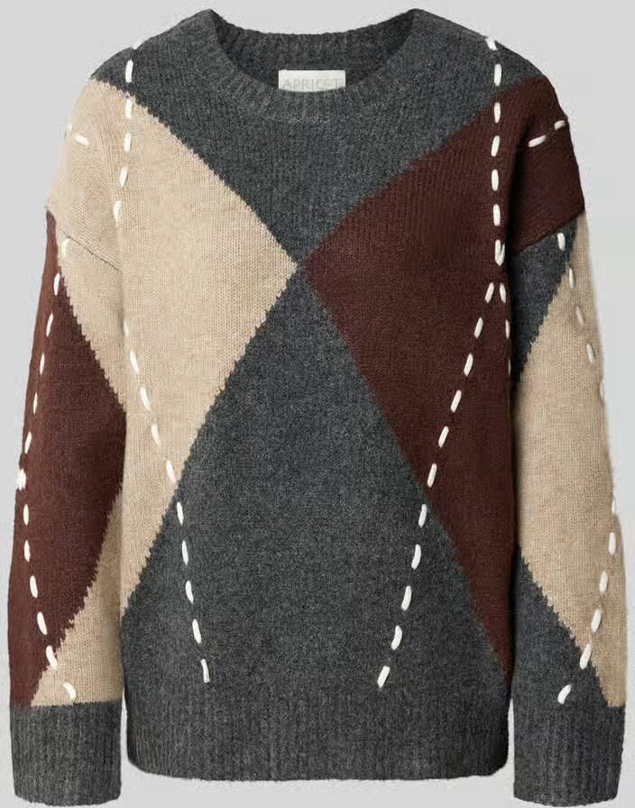 Apricot Gebreide pullover in all-over look met ronde hals