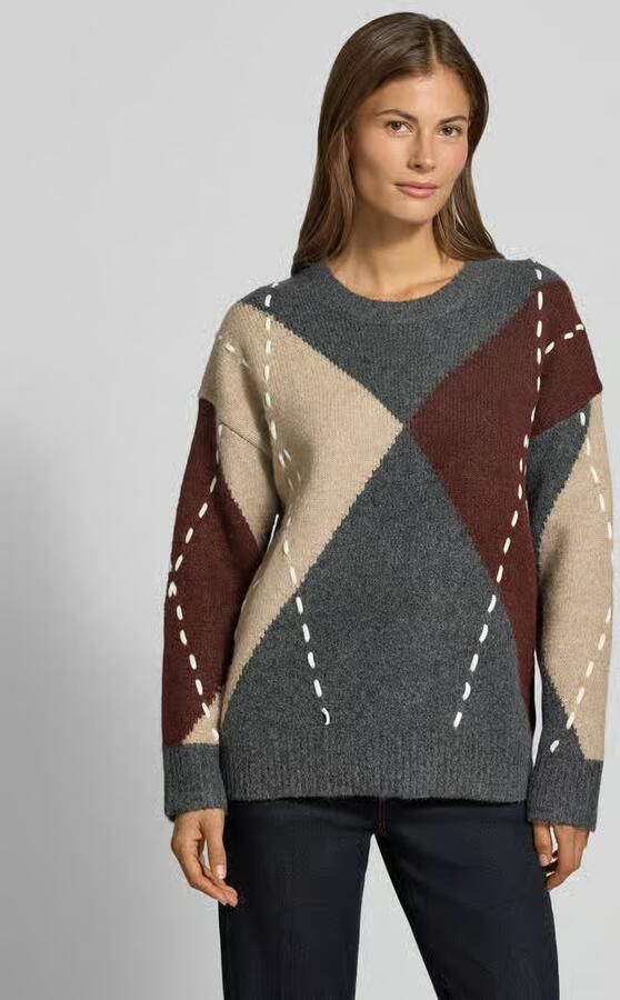 Apricot Gebreide pullover in all-over look met ronde hals - Foto 2