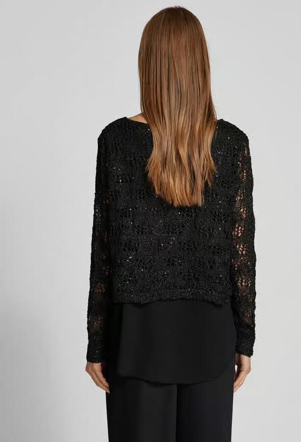 Apricot Gebreide pullover met gehaakt kant - Foto 3