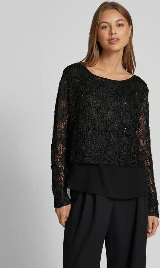 Apricot Gebreide pullover met gehaakt kant - Foto 4