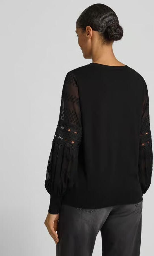 Apricot Regular fit blouse van viscosemix met opengewerkt stitching