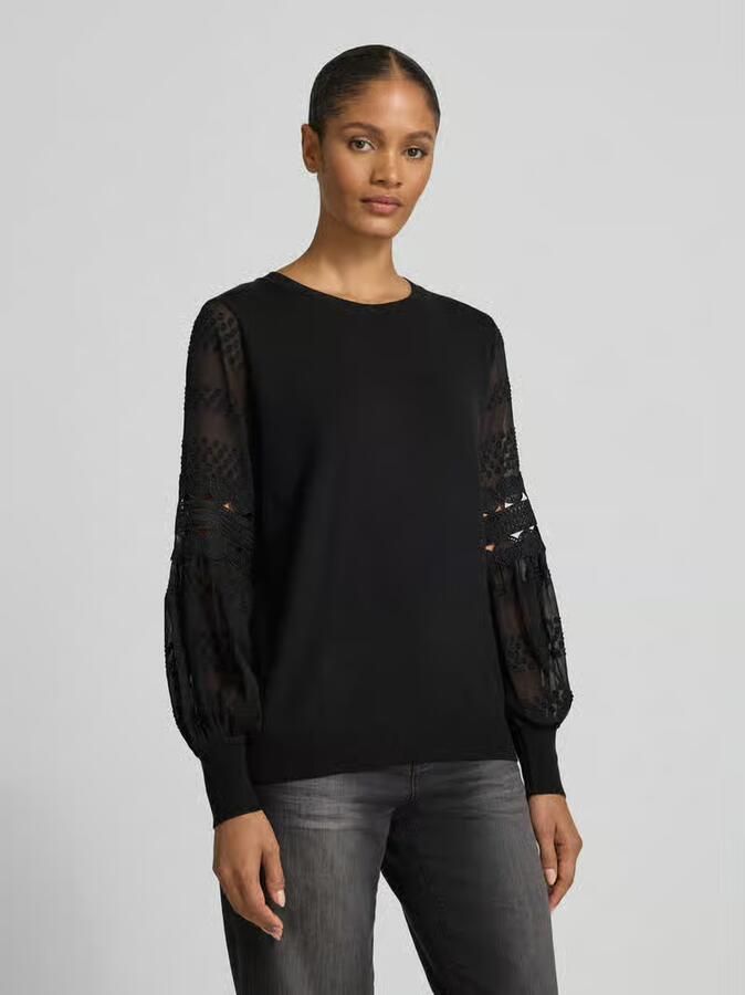 Apricot Regular fit blouse van viscosemix met opengewerkt stitching - Foto 2