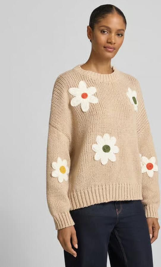 Apricot Gebreide pullover met ribboorden - Foto 2