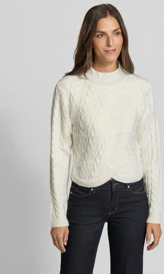 Apricot Gebreide pullover met wol in wikkellook - Foto 2