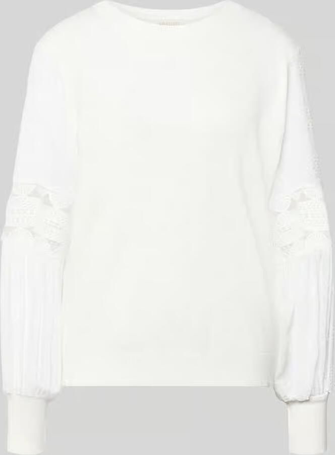 Apricot Gebreide pullover van viscose met semi-transparante mouwen