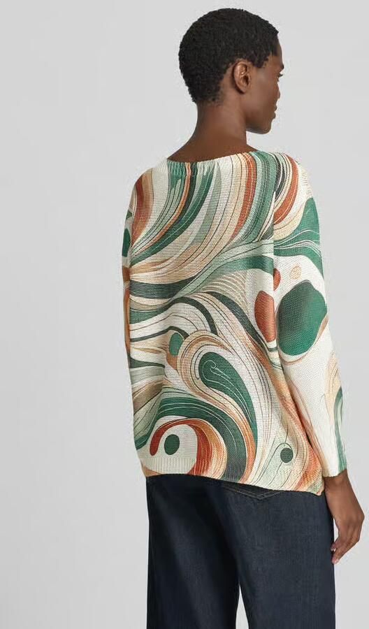 Apricot Gebreide pullover van viscosemix in all-over look - Foto 3