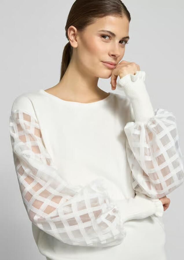 Apricot Gebreide pullover van Viscosemix met ronde hals - Foto 2