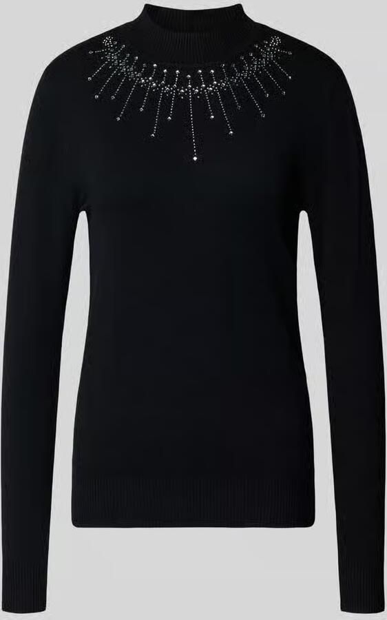 Apricot Gebreide pullover van viscosemix met siersteentjes