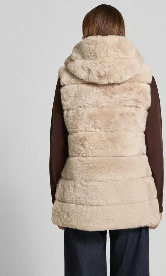 Apricot Gilet van imitatiebont met doorgestikte naden