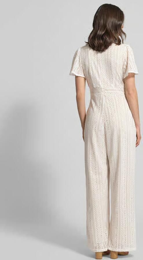 Apricot Jumpsuit met Ajourwerk en rugzijde Ritssluiting - Foto 2