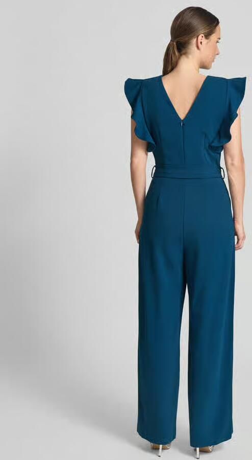 Apricot Jumpsuit met ruches en strikceintuur - Foto 2
