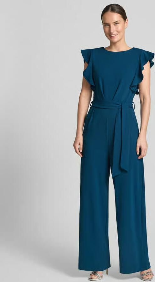 Apricot Jumpsuit met ruches en strikceintuur - Foto 3